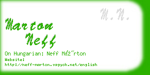 marton neff business card